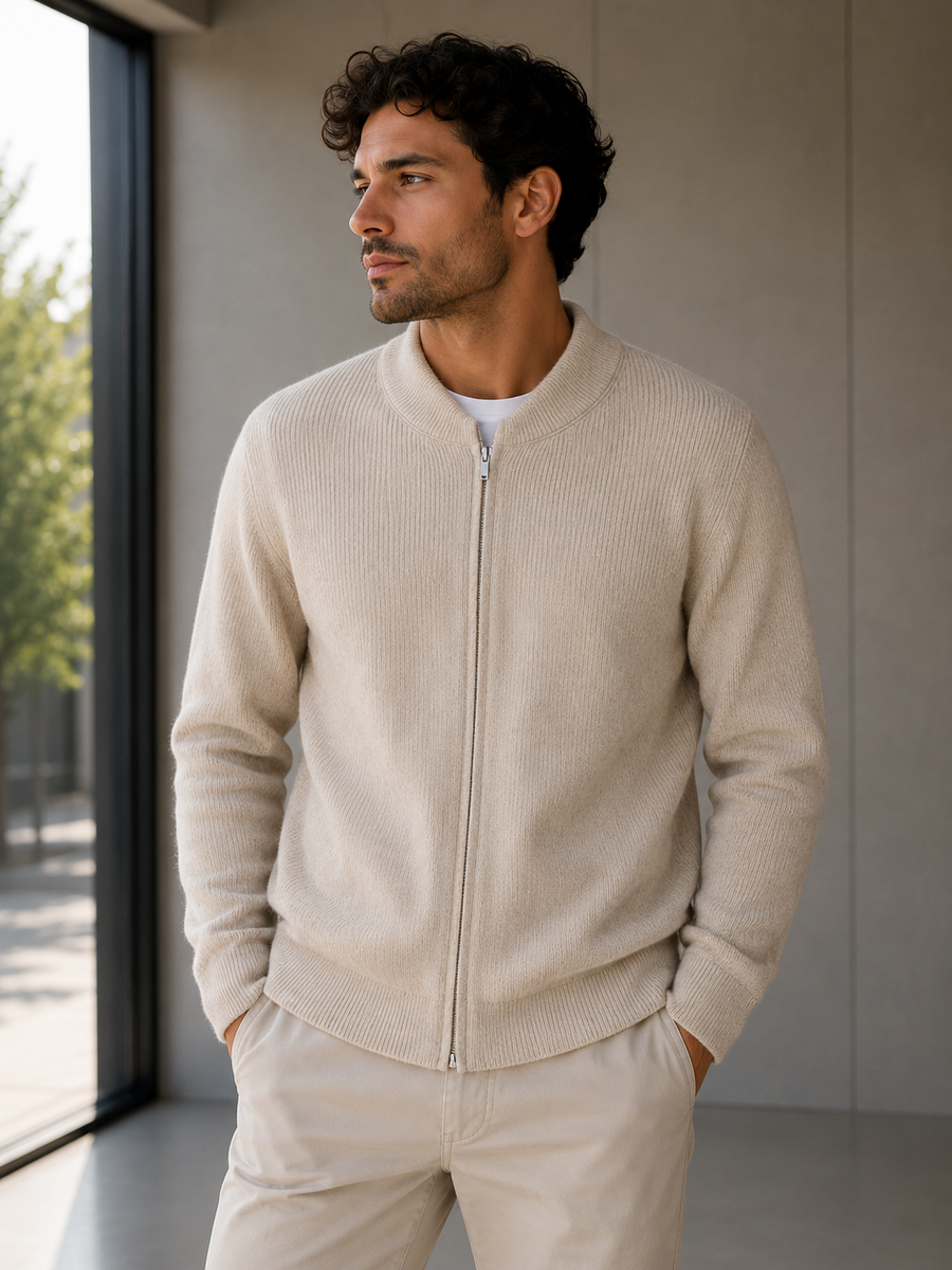 Men's Full-Zip Wool Jumper | Regal