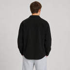 Men's loose fit notched collar overshirt