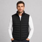 Men's lightweight stand collar zip-up gilet