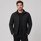 Men's lightweight stand collar puffer jacket