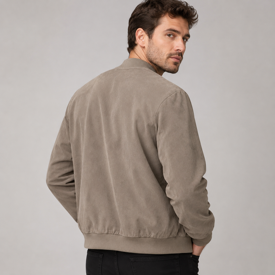 Men's lightweight suede-look bomber jacket