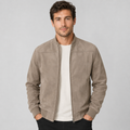 Men's lightweight suede-look bomber jacket