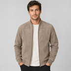 Men's lightweight suede-look bomber jacket
