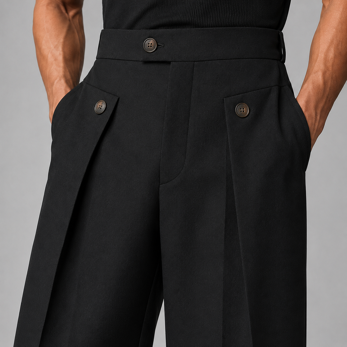 Men's wide-leg trousers with front pleats