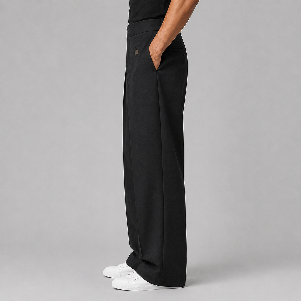 Men's wide-leg trousers with front pleats