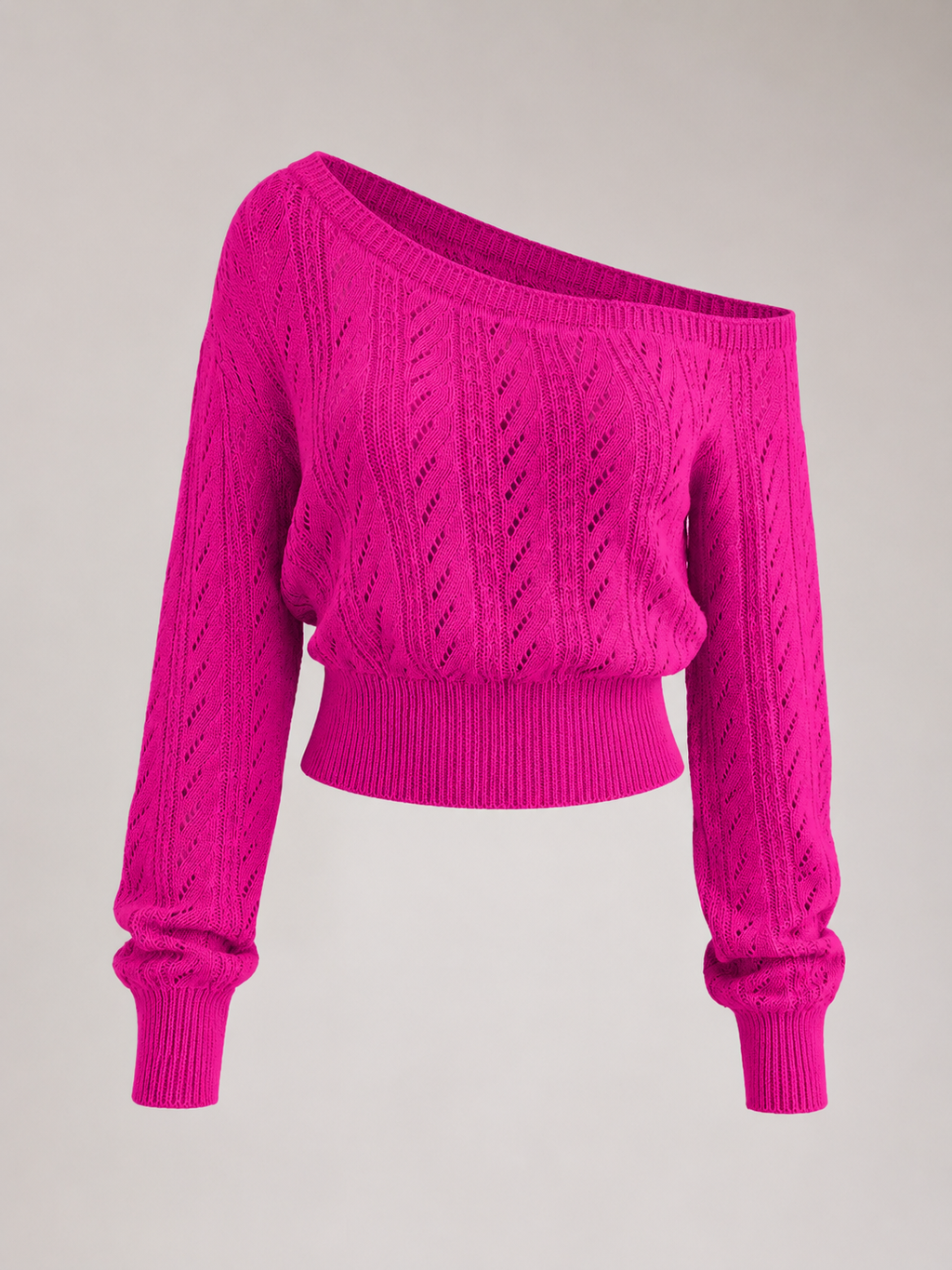 Women's off-shoulder cable knit jumper
