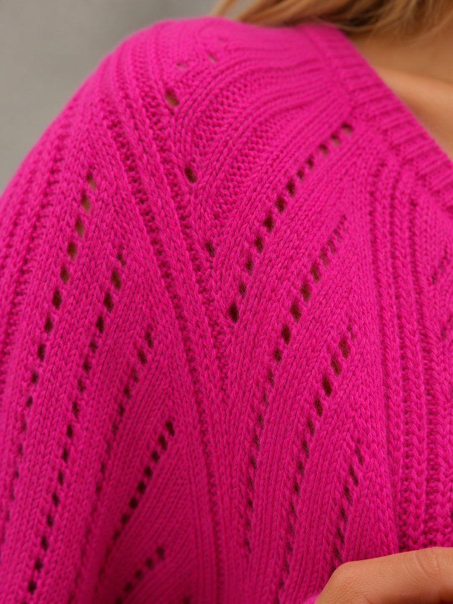 Women's off-shoulder cable knit jumper