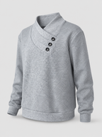 Women's textured jumper with an asymmetric shawl collar