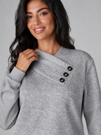 Women's textured jumper with an asymmetric shawl collar