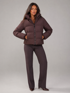 Women's belted puffer jacket