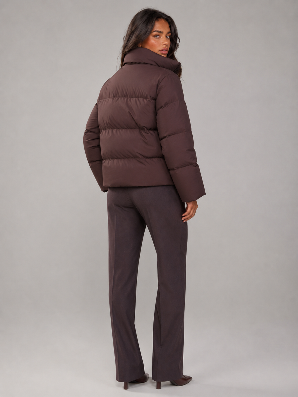 Women's belted puffer jacket