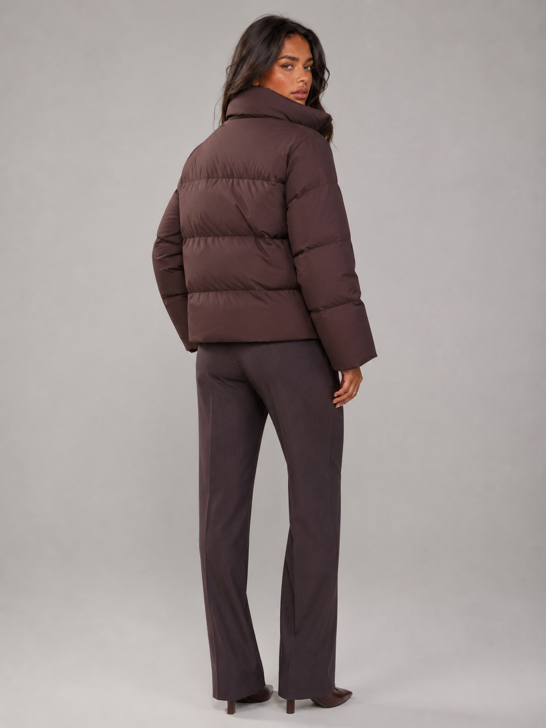 Women's belted puffer jacket