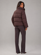Women's belted puffer jacket