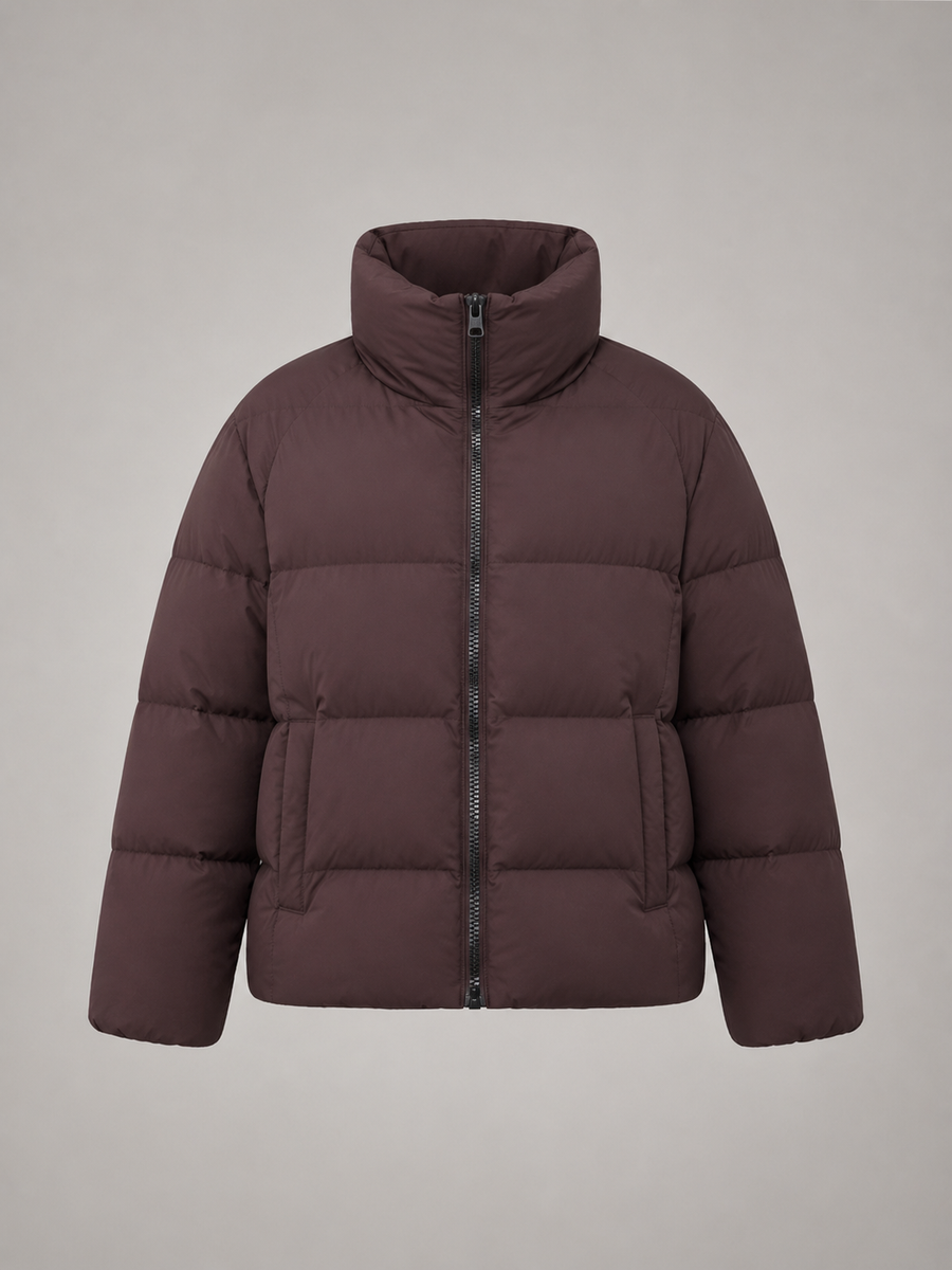 Women's belted puffer jacket