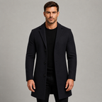 Men's tailored single-breasted overcoat