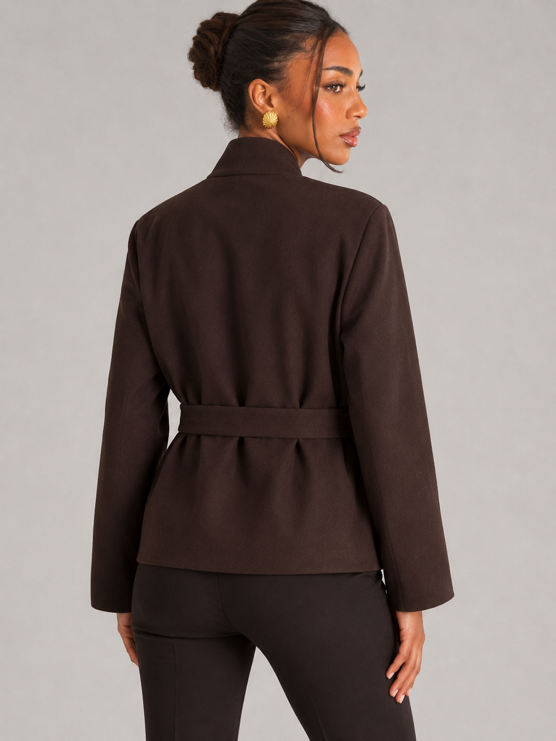 Women's belted wrap jacket
