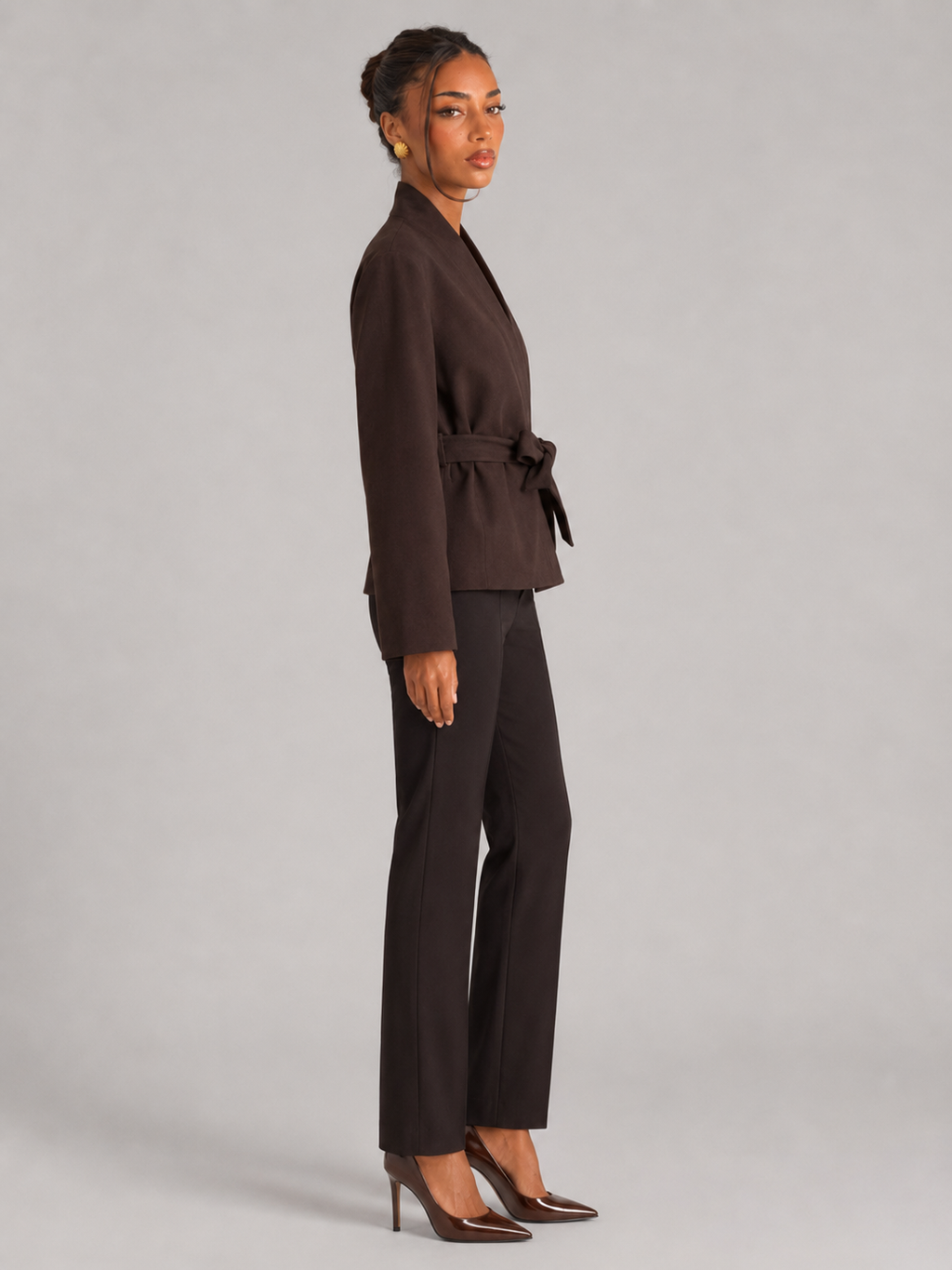 Women's belted wrap jacket