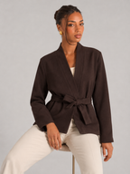 Women's belted wrap jacket