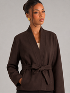 Women's belted wrap jacket