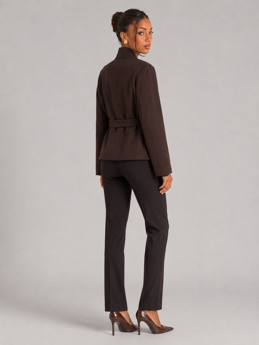 Women's belted wrap jacket