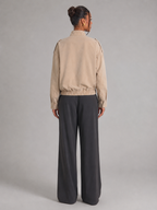 Women's utility jacket with stand collar