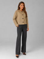 Women's cropped jacket with patch pockets