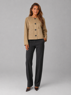 Women's cropped jacket with patch pockets