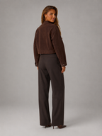 Women's suede-look utility jacket with flap pockets