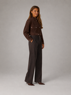 Women's suede-look utility jacket with flap pockets
