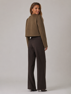 Women's cropped suede-look jacket