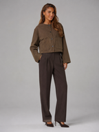 Women's cropped suede-look jacket