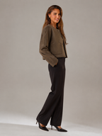 Women's cropped suede-look jacket