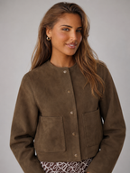 Women's cropped suede-look jacket