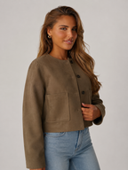 Women's cropped suede-look jacket