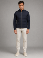 Men's quilted hybrid full-zip jacket