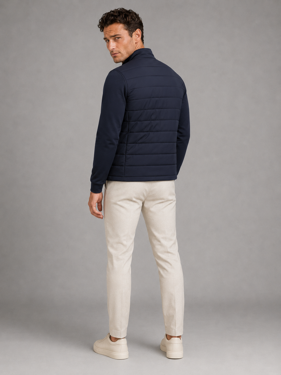 Men's quilted hybrid full-zip jacket