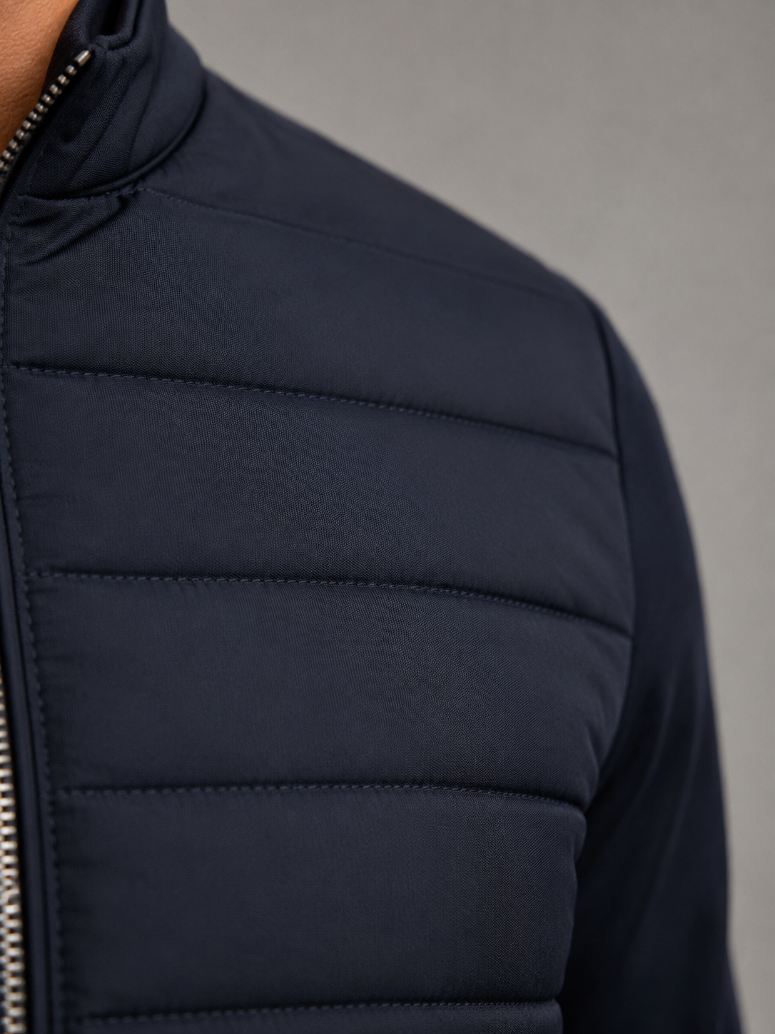 Men's quilted hybrid full-zip jacket