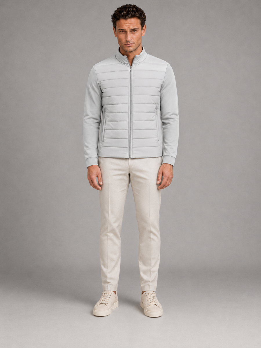 Men's quilted hybrid full-zip jacket