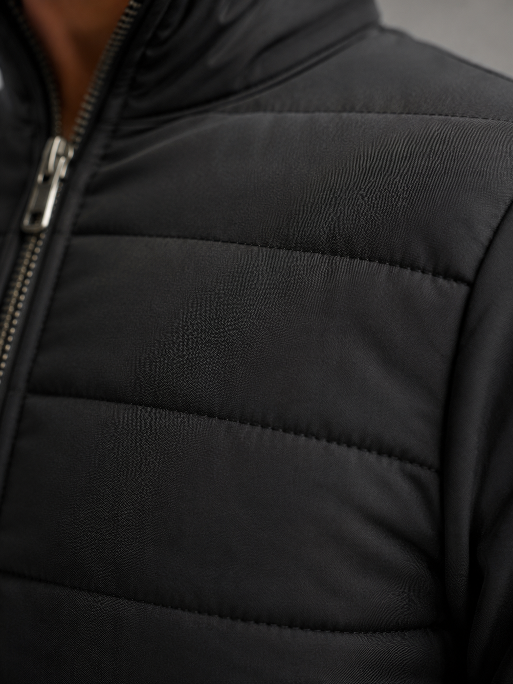 Men's quilted hybrid full-zip jacket