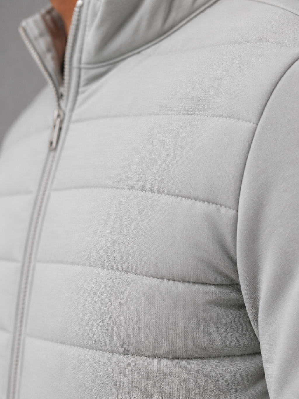 Men's quilted hybrid full-zip jacket
