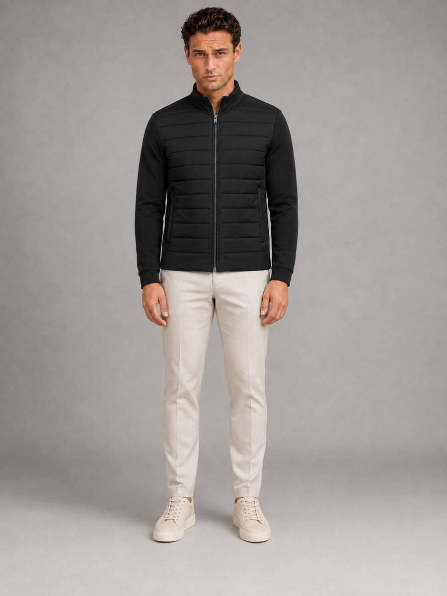 Men's quilted hybrid full-zip jacket