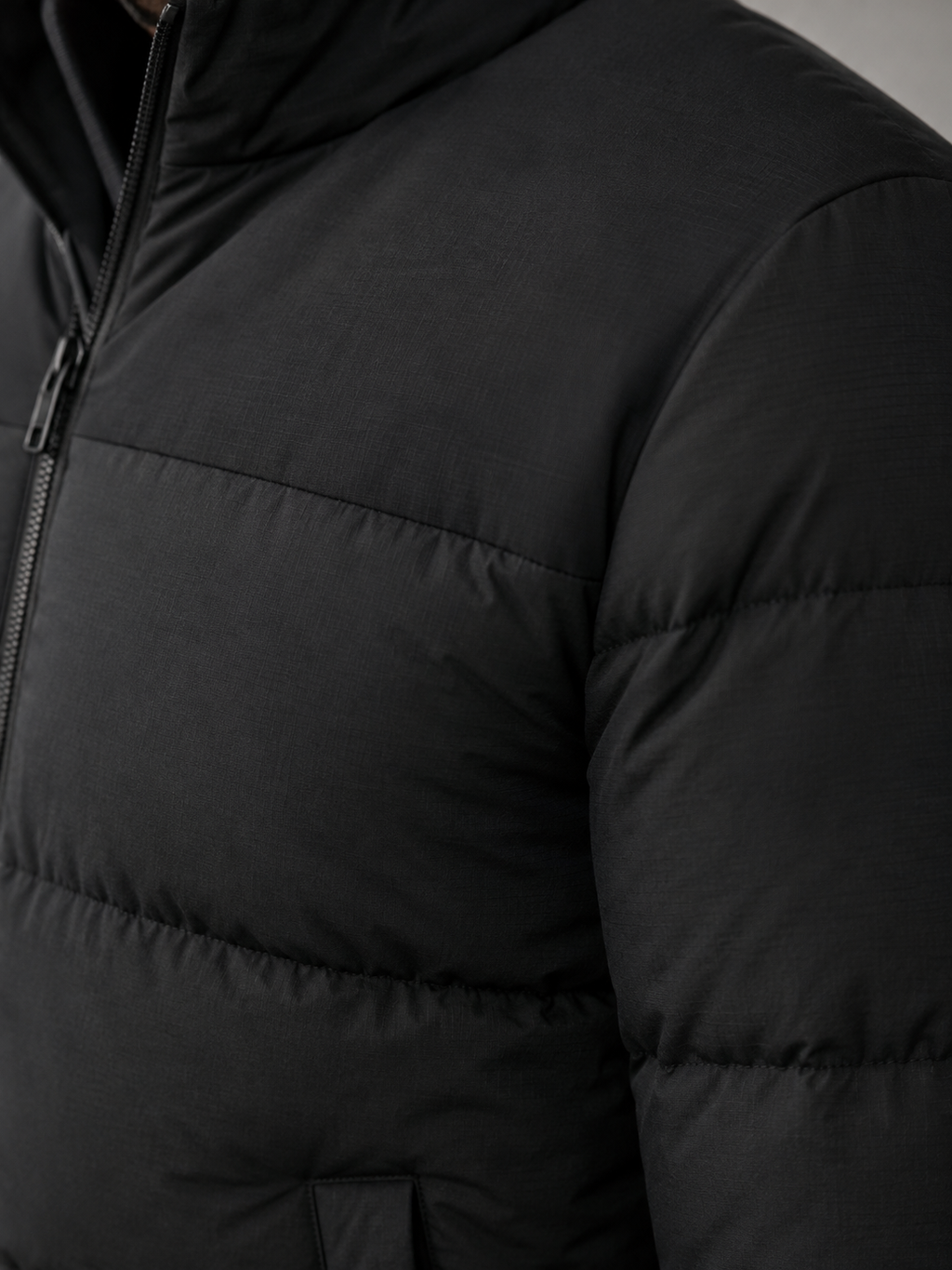 Men's colour-block quilted puffer jacket
