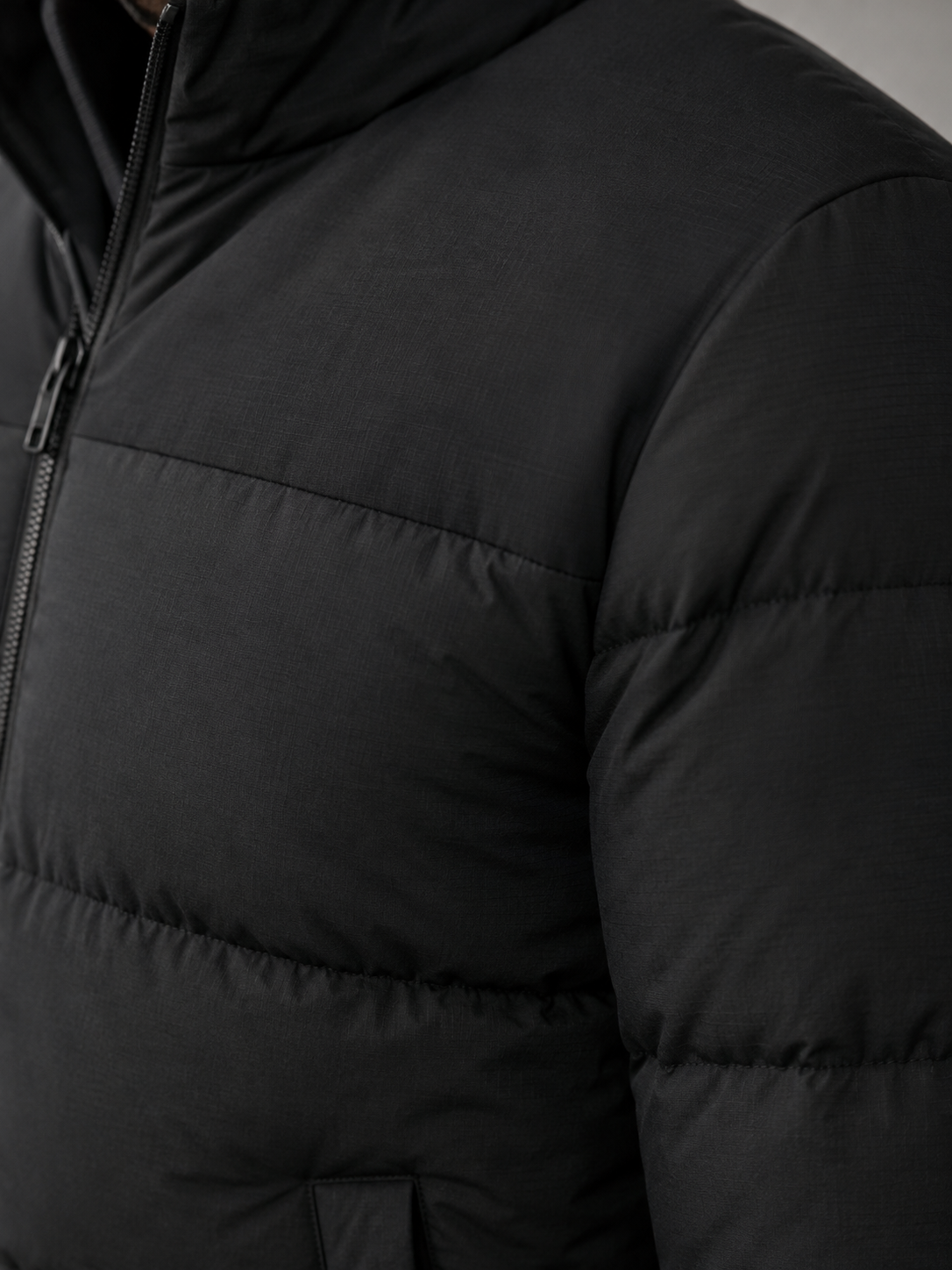 Men's colour-block quilted puffer jacket