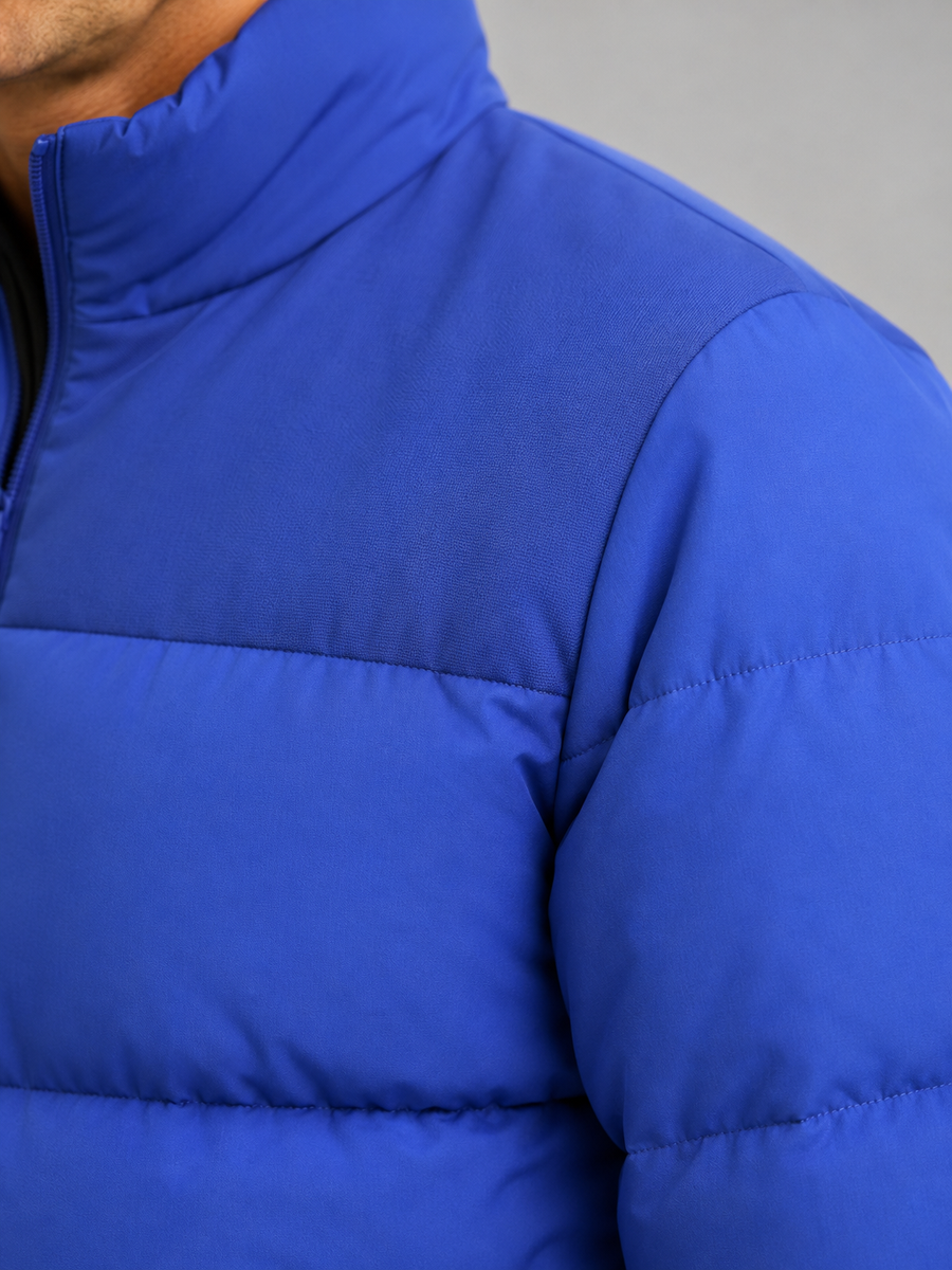 Men's colour-block quilted puffer jacket