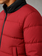 Men's colour-block quilted puffer jacket