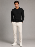 Men's waffle-textured crew neck sweatshirt