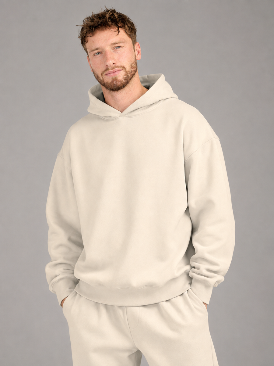 Men's oversized hoodie with compass back print