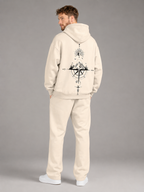 Men's oversized hoodie with compass back print