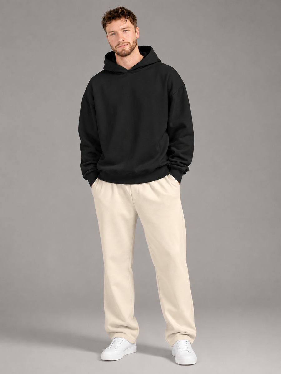 Men's oversized hoodie with compass back print