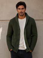 Men's Fleece Shawl Collar Cardigan | Cozy